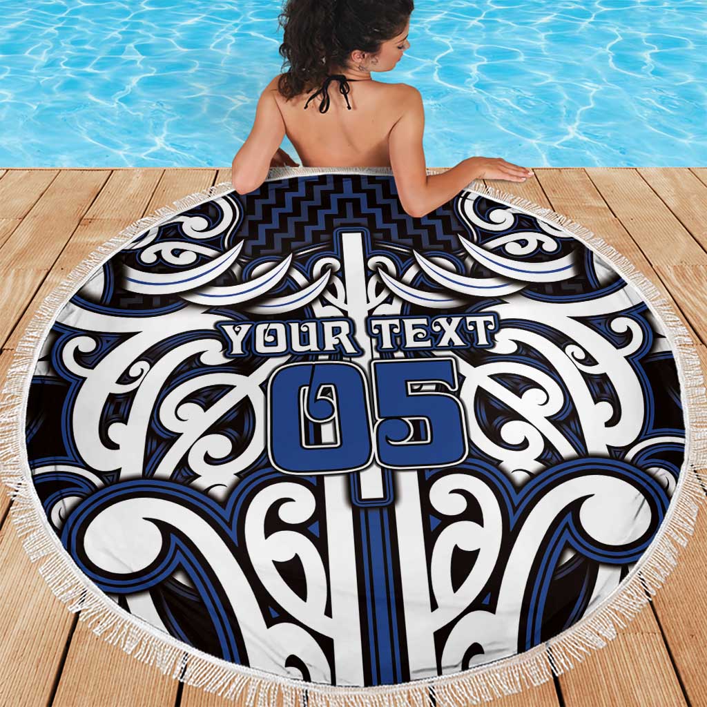 Custom Aotearoa Ngati Tuwharetoa Beach Blanket Maori Tribal Pattern Mix Poutama