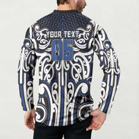 Custom Aotearoa Ngati Tuwharetoa Button Sweatshirt Maori Tribal Pattern Mix Poutama
