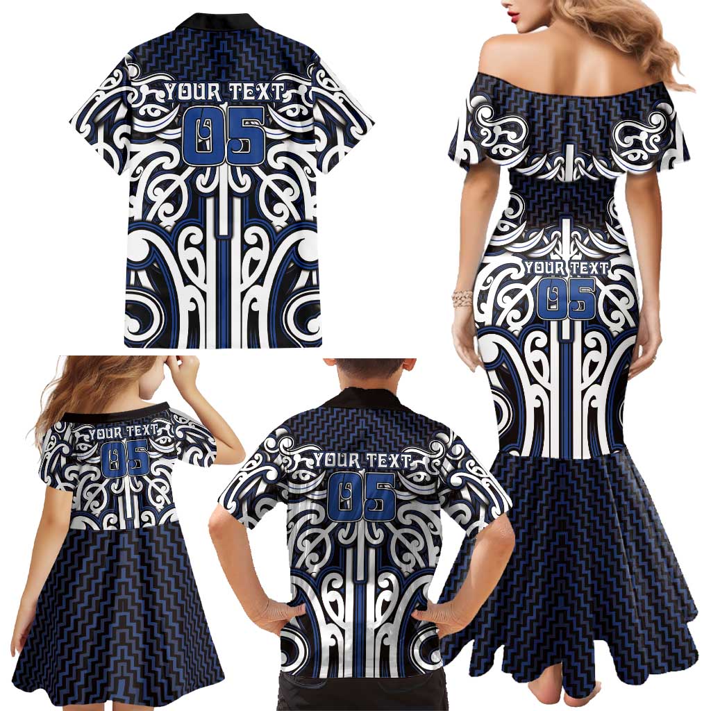 Custom Aotearoa Ngati Tuwharetoa Family Matching Mermaid Dress and Hawaiian Shirt Maori Tribal Pattern Mix Poutama