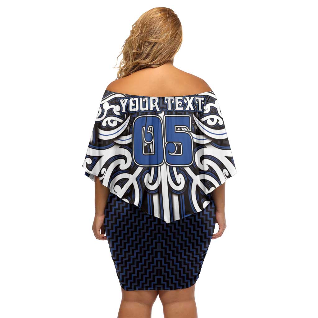Custom Aotearoa Ngati Tuwharetoa Family Matching Off Shoulder Short Dress and Hawaiian Shirt Maori Tribal Pattern Mix Poutama