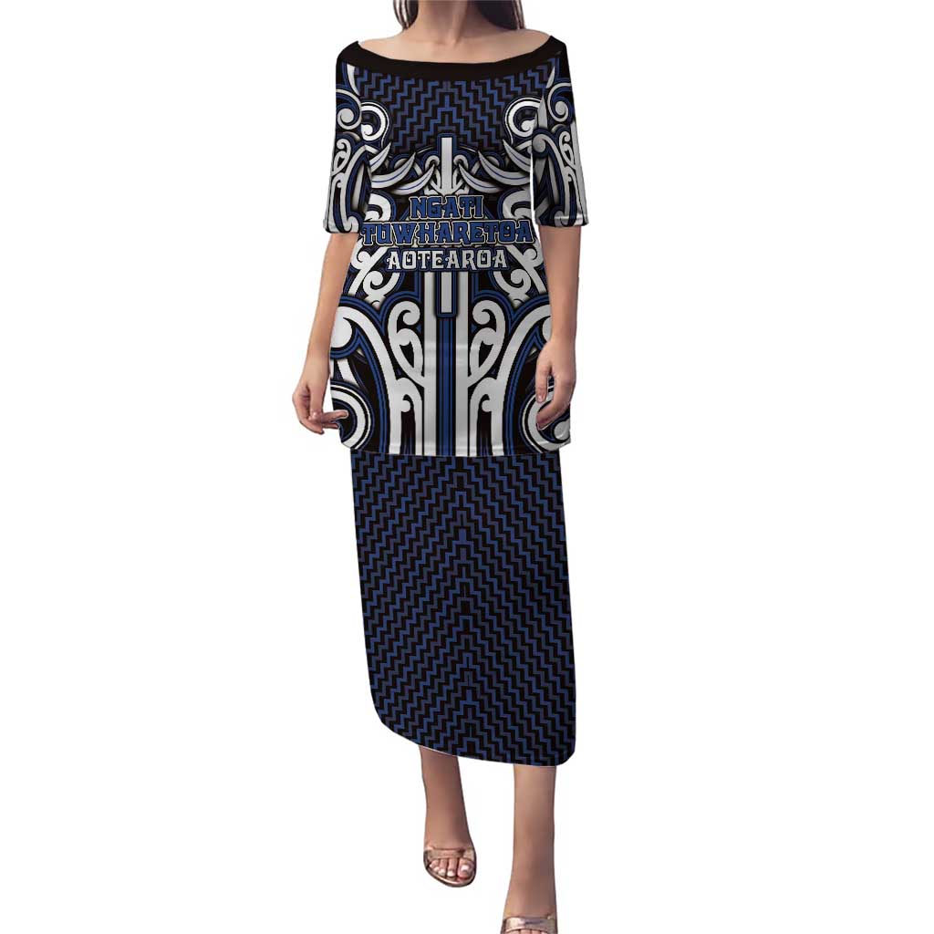 Custom Aotearoa Ngati Tuwharetoa Family Matching Puletasi and Hawaiian Shirt Maori Tribal Pattern Mix Poutama