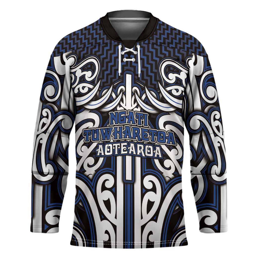 Custom Aotearoa Ngati Tuwharetoa Hockey Jersey Maori Tribal Pattern Mix Poutama