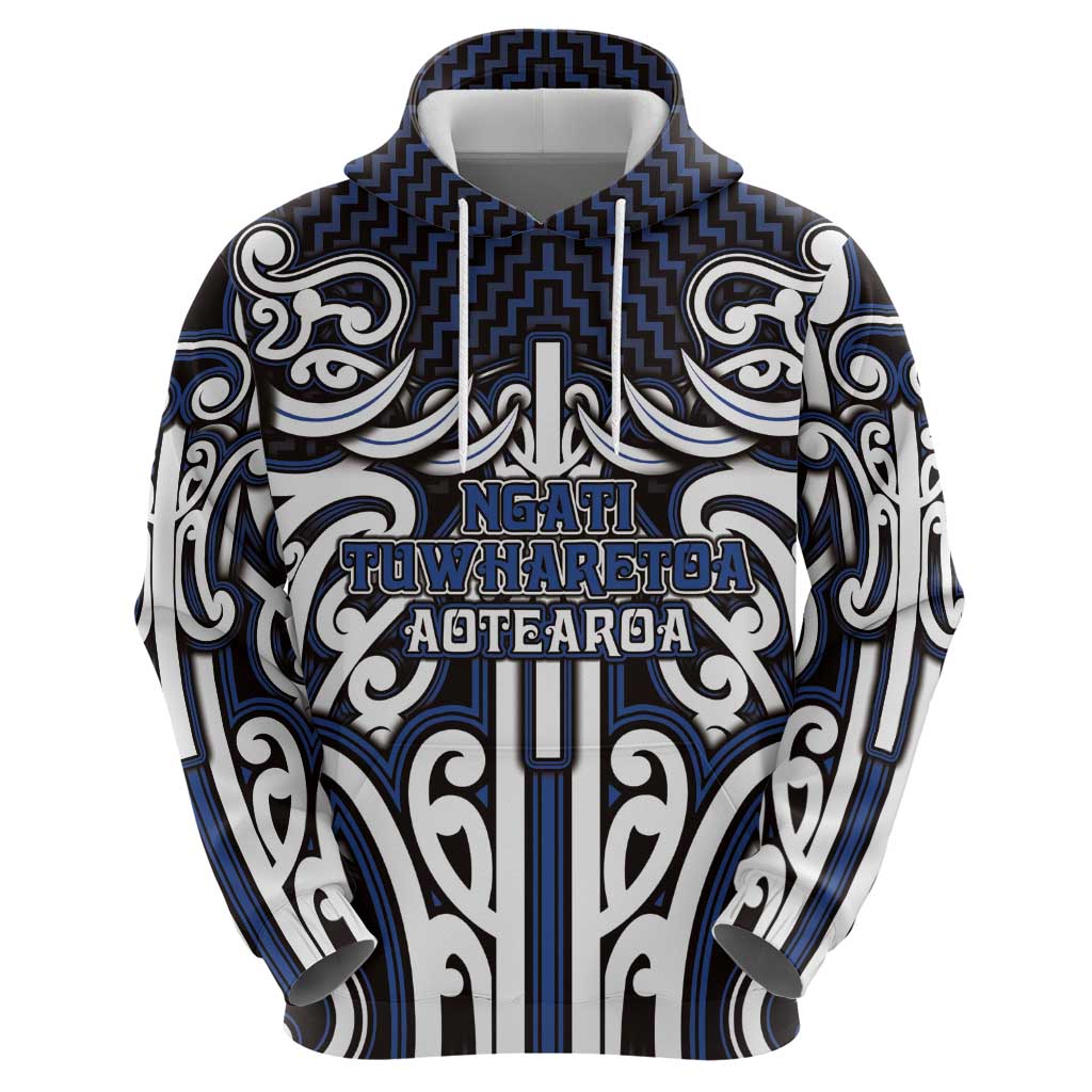 Custom Aotearoa Ngati Tuwharetoa Hoodie Maori Tribal Pattern Mix Poutama