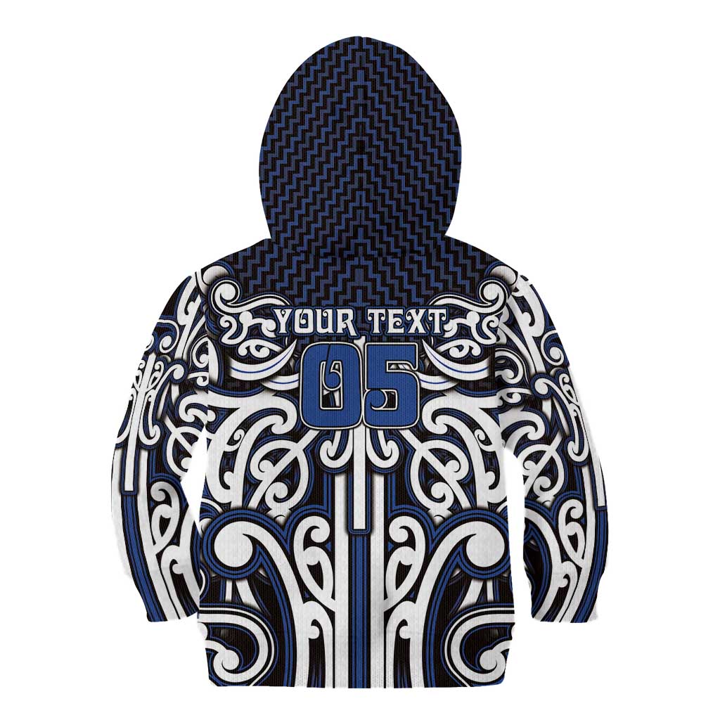 Custom Aotearoa Ngati Tuwharetoa Kid Hoodie Maori Tribal Pattern Mix Poutama