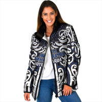Custom Aotearoa Ngati Tuwharetoa Padded Jacket Maori Tribal Pattern Mix Poutama