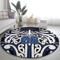 Custom Aotearoa Ngati Tuwharetoa Round Carpet Maori Tribal Pattern Mix Poutama