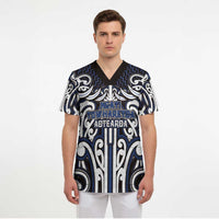 Custom Aotearoa Ngati Tuwharetoa Scrub Top Maori Tribal Pattern Mix Poutama