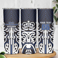 Custom Aotearoa Ngati Tuwharetoa Skinny Tumbler Maori Tribal Pattern Mix Poutama
