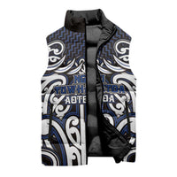 Custom Aotearoa Ngati Tuwharetoa Sleeveless Puffer Jacket Maori Tribal Pattern Mix Poutama