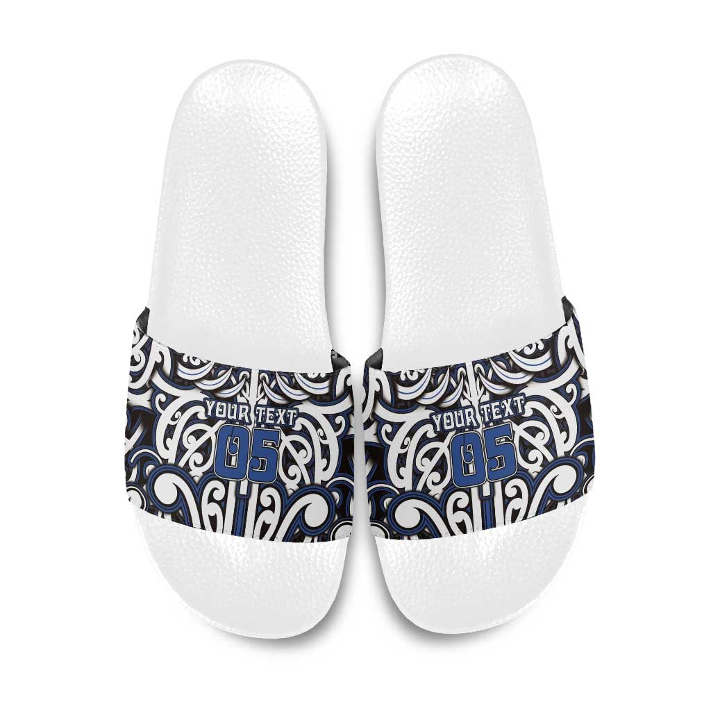 Custom Aotearoa Ngati Tuwharetoa Slide Sandals Maori Tribal Pattern Mix Poutama