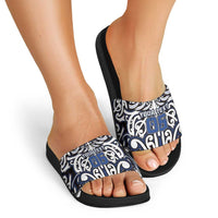 Custom Aotearoa Ngati Tuwharetoa Slide Sandals Maori Tribal Pattern Mix Poutama