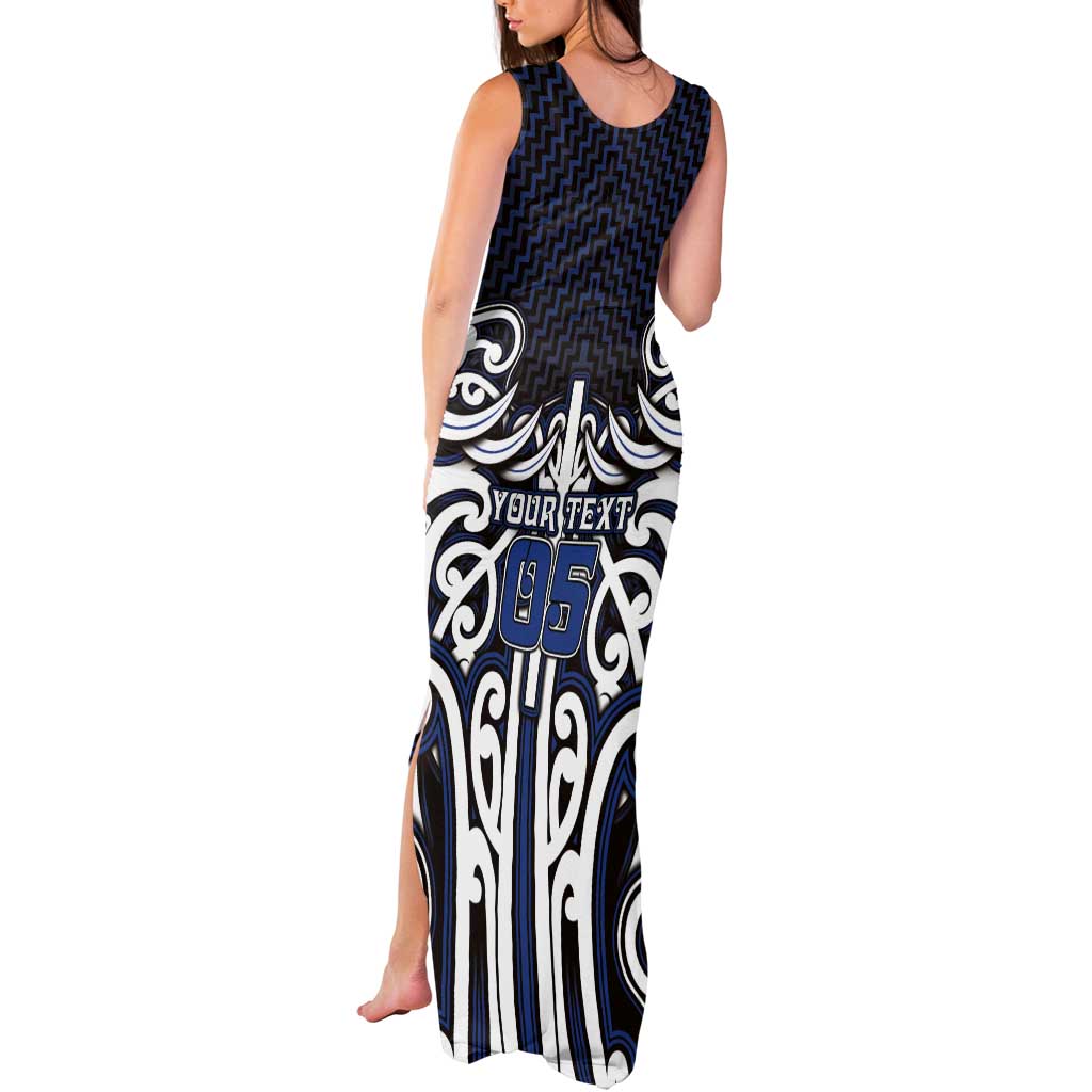 Custom Aotearoa Ngati Tuwharetoa Tank Maxi Dress Maori Tribal Pattern Mix Poutama LT05 - Polynesian Pride
