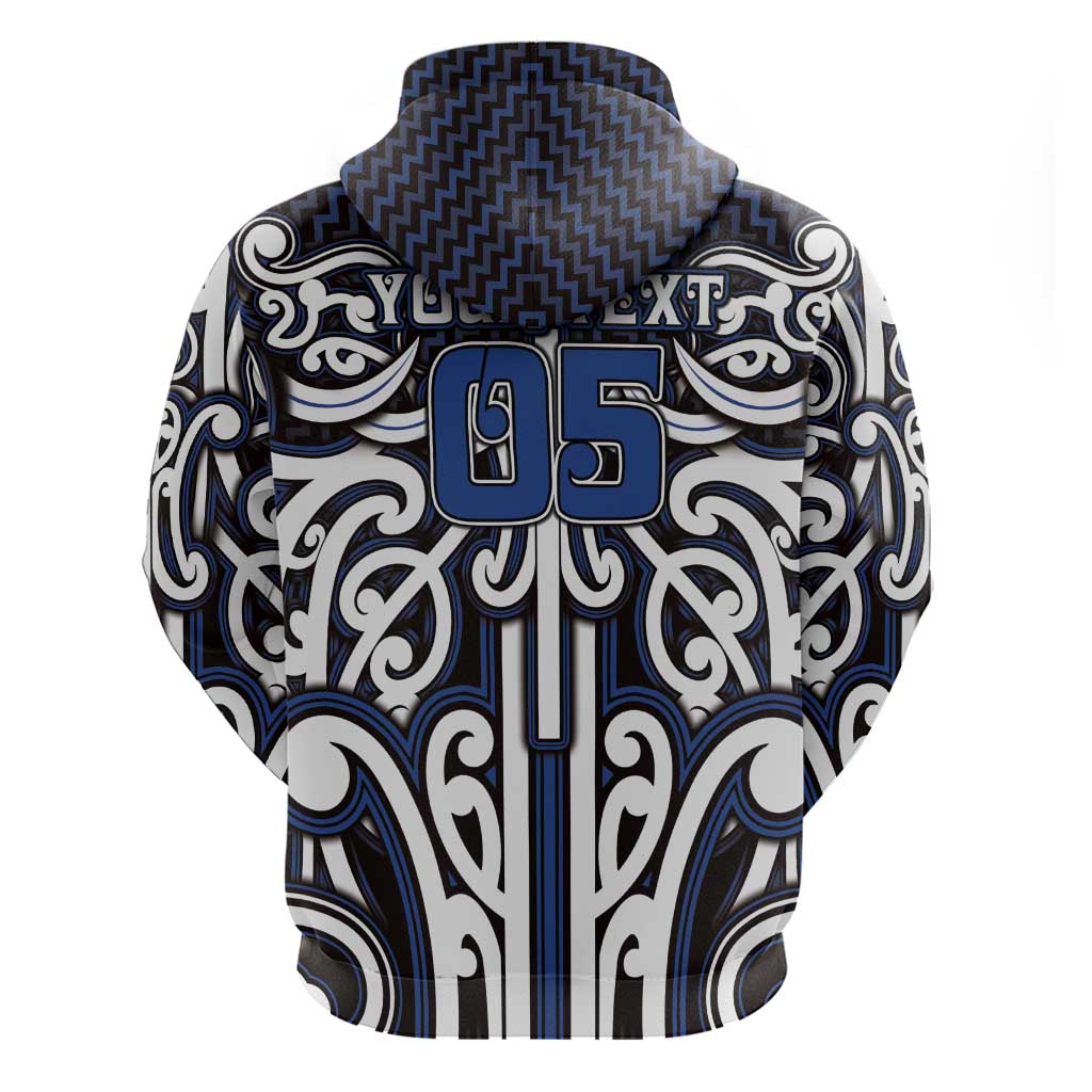 Custom Aotearoa Ngati Tuwharetoa Zip Hoodie Maori Tribal Pattern Mix Poutama