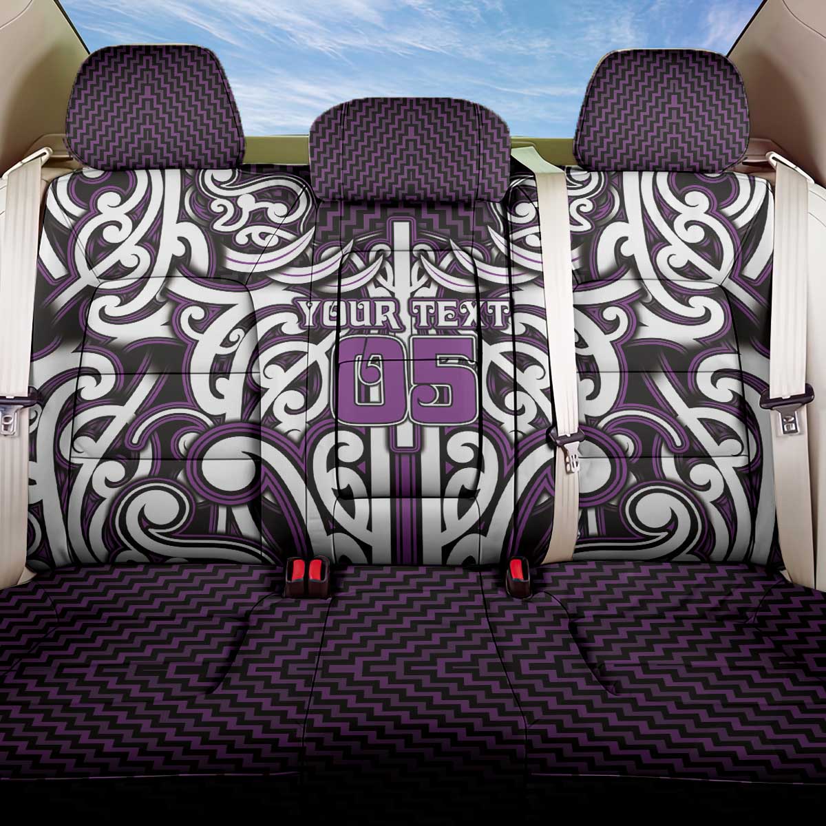 Custom Aotearoa Rangitane Back Car Seat Cover Maori Tribal Pattern Mix Poutama