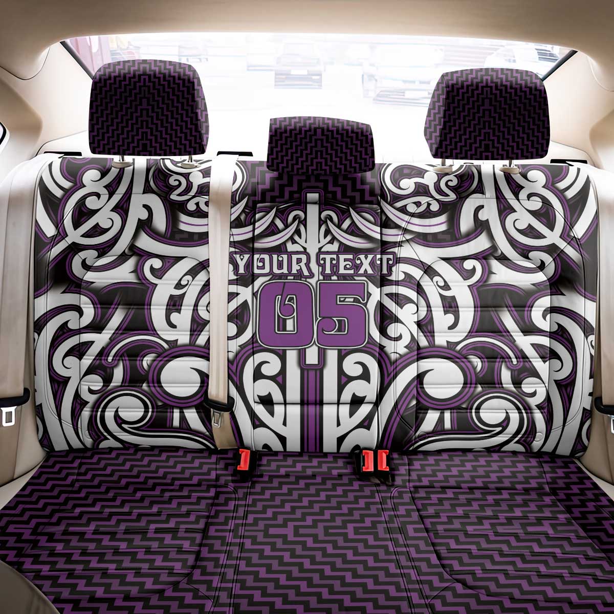Custom Aotearoa Rangitane Back Car Seat Cover Maori Tribal Pattern Mix Poutama
