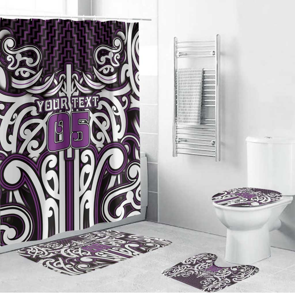 Custom Aotearoa Rangitane Bathroom Set Maori Tribal Pattern Mix Poutama