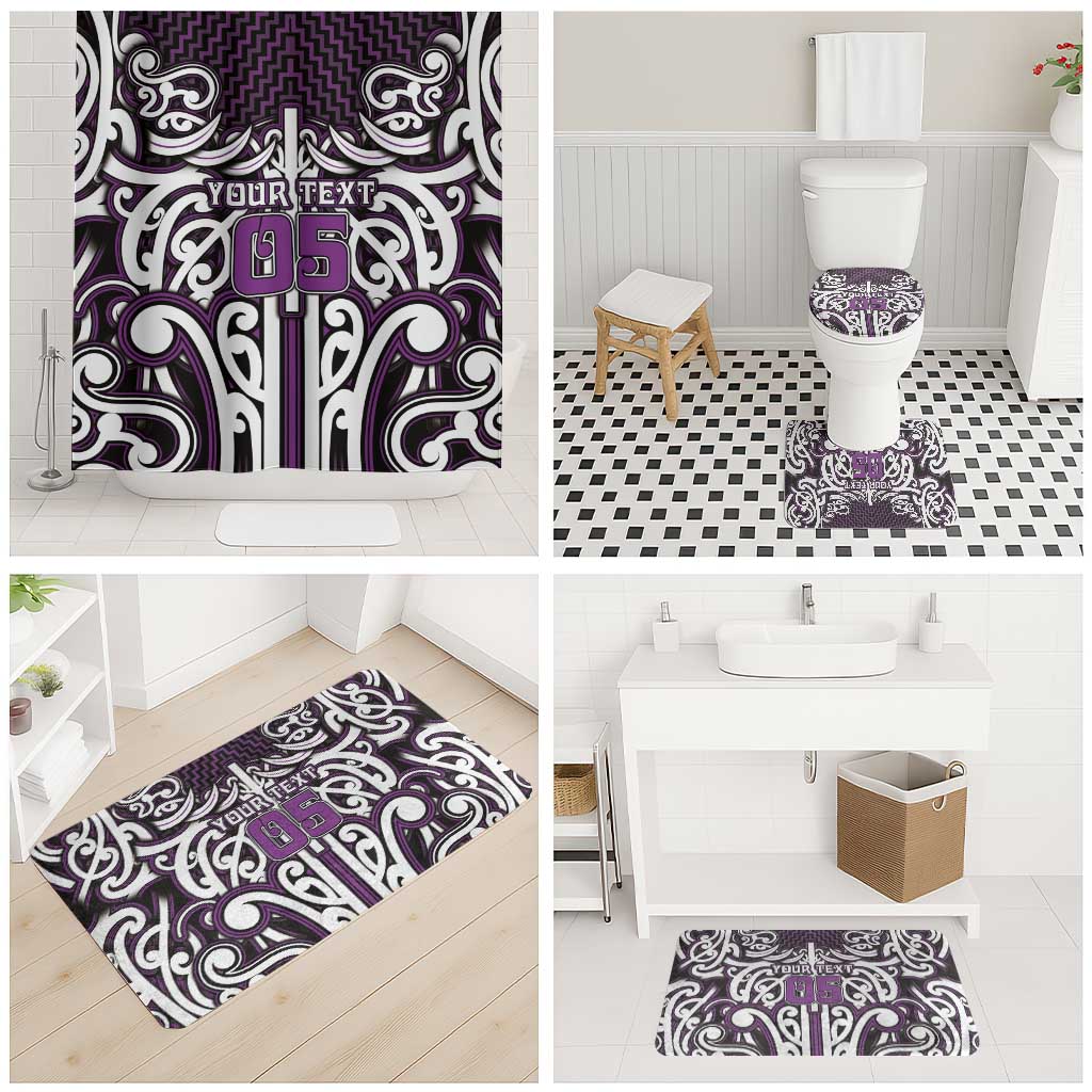 Custom Aotearoa Rangitane Bathroom Set Maori Tribal Pattern Mix Poutama