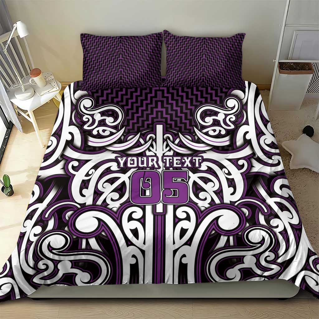 Custom Aotearoa Rangitane Bedding Set Maori Tribal Pattern Mix Poutama