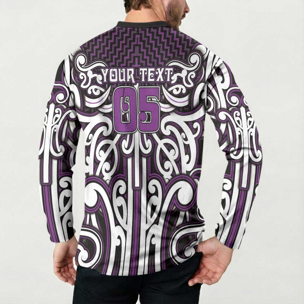Custom Aotearoa Rangitane Button Sweatshirt Maori Tribal Pattern Mix Poutama LT05 - Polynesian Pride