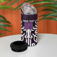 Custom Aotearoa Rangitane 4 in 1 Can Cooler Tumbler Maori Tribal Pattern Mix Poutama