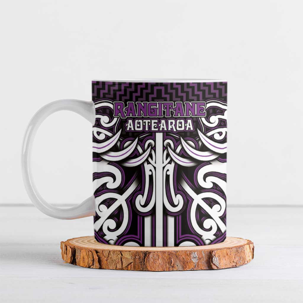 Custom Aotearoa Rangitane Ceramic Mug Maori Tribal Pattern Mix Poutama