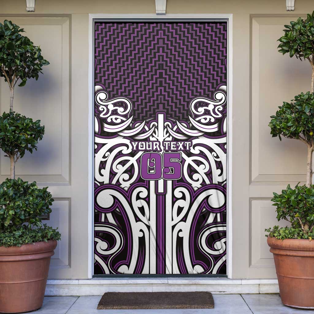 Custom Aotearoa Rangitane Door Cover Maori Tribal Pattern Mix Poutama