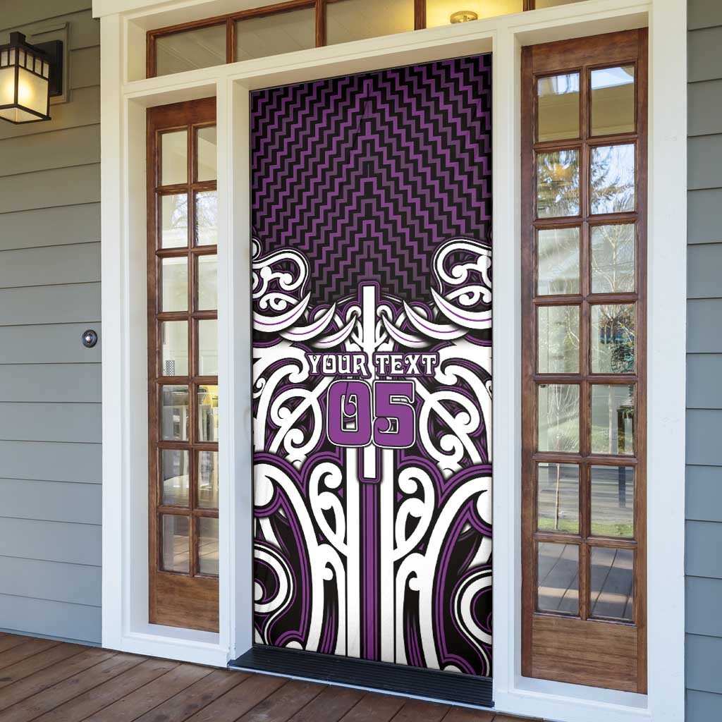 Custom Aotearoa Rangitane Door Cover Maori Tribal Pattern Mix Poutama