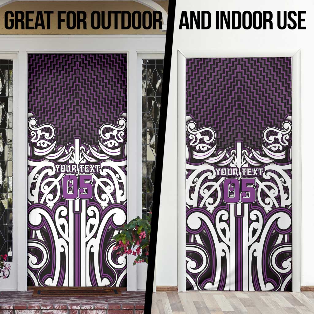 Custom Aotearoa Rangitane Door Cover Maori Tribal Pattern Mix Poutama
