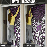 Custom Aotearoa Rangitane Door Cover Maori Tribal Pattern Mix Poutama