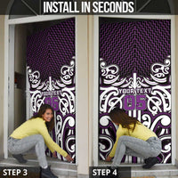 Custom Aotearoa Rangitane Door Cover Maori Tribal Pattern Mix Poutama