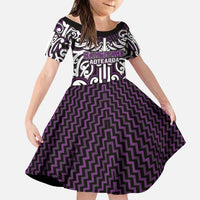 Custom Aotearoa Rangitane Family Matching Off The Shoulder Long Sleeve Dress and Hawaiian Shirt Maori Tribal Pattern Mix Poutama