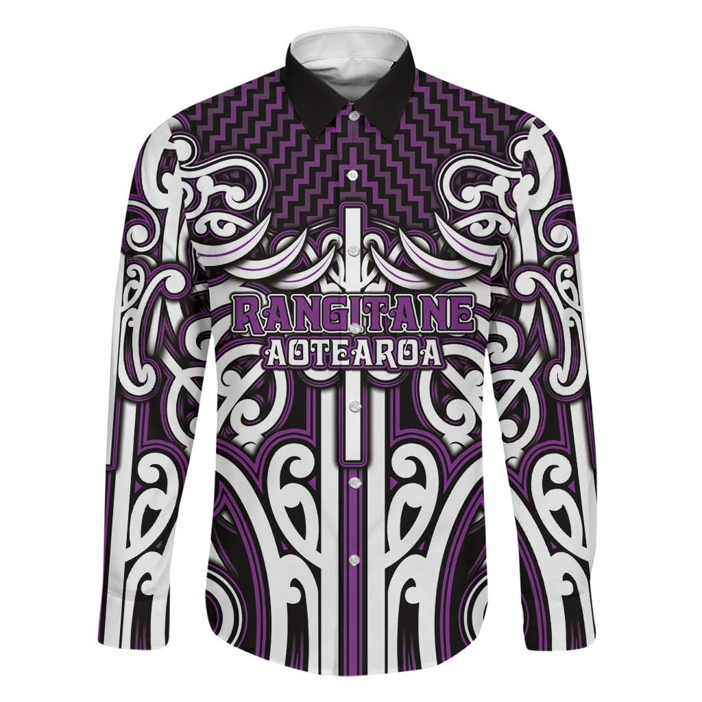 Custom Aotearoa Rangitane Family Matching Off The Shoulder Long Sleeve Dress and Hawaiian Shirt Maori Tribal Pattern Mix Poutama
