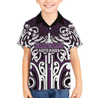 Custom Aotearoa Rangitane Family Matching Off The Shoulder Long Sleeve Dress and Hawaiian Shirt Maori Tribal Pattern Mix Poutama