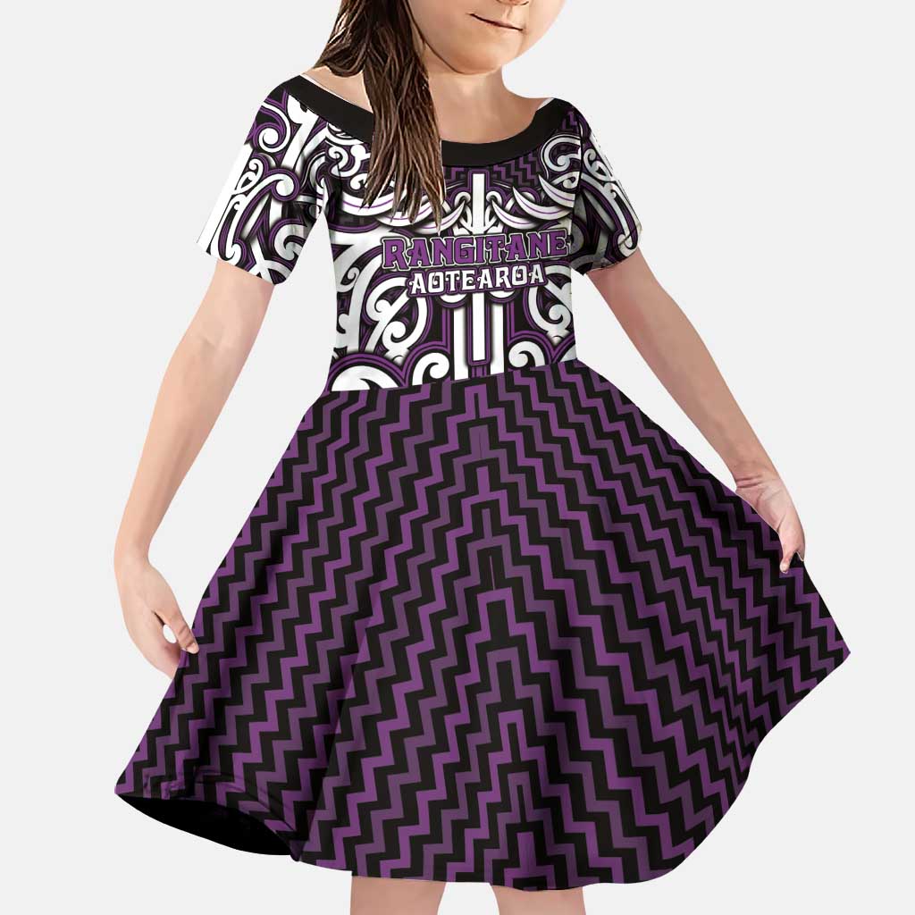 Custom Aotearoa Rangitane Family Matching Off Shoulder Short Dress and Hawaiian Shirt Maori Tribal Pattern Mix Poutama