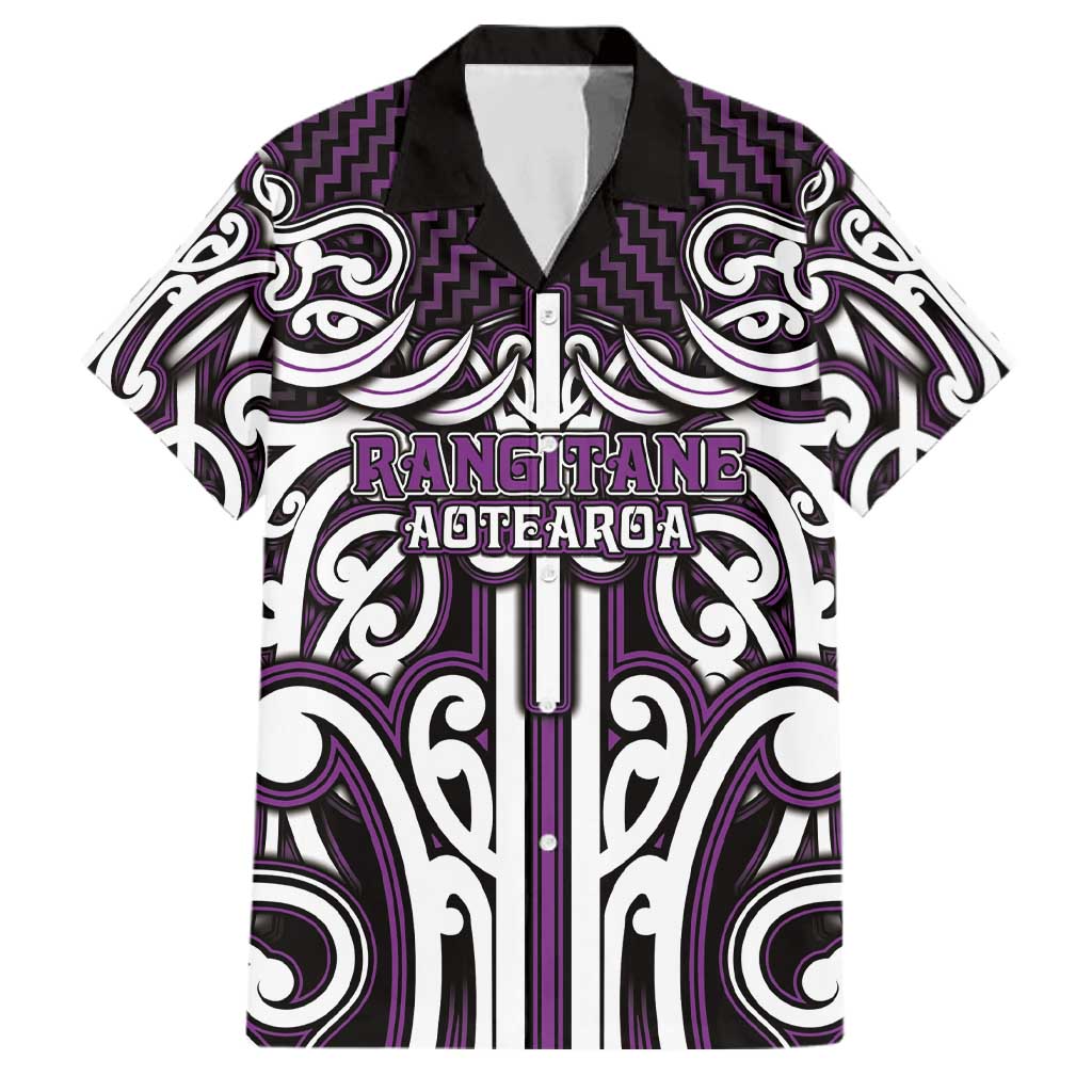 Custom Aotearoa Rangitane Family Matching Off Shoulder Short Dress and Hawaiian Shirt Maori Tribal Pattern Mix Poutama