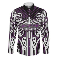 Custom Aotearoa Rangitane Family Matching Off Shoulder Short Dress and Hawaiian Shirt Maori Tribal Pattern Mix Poutama