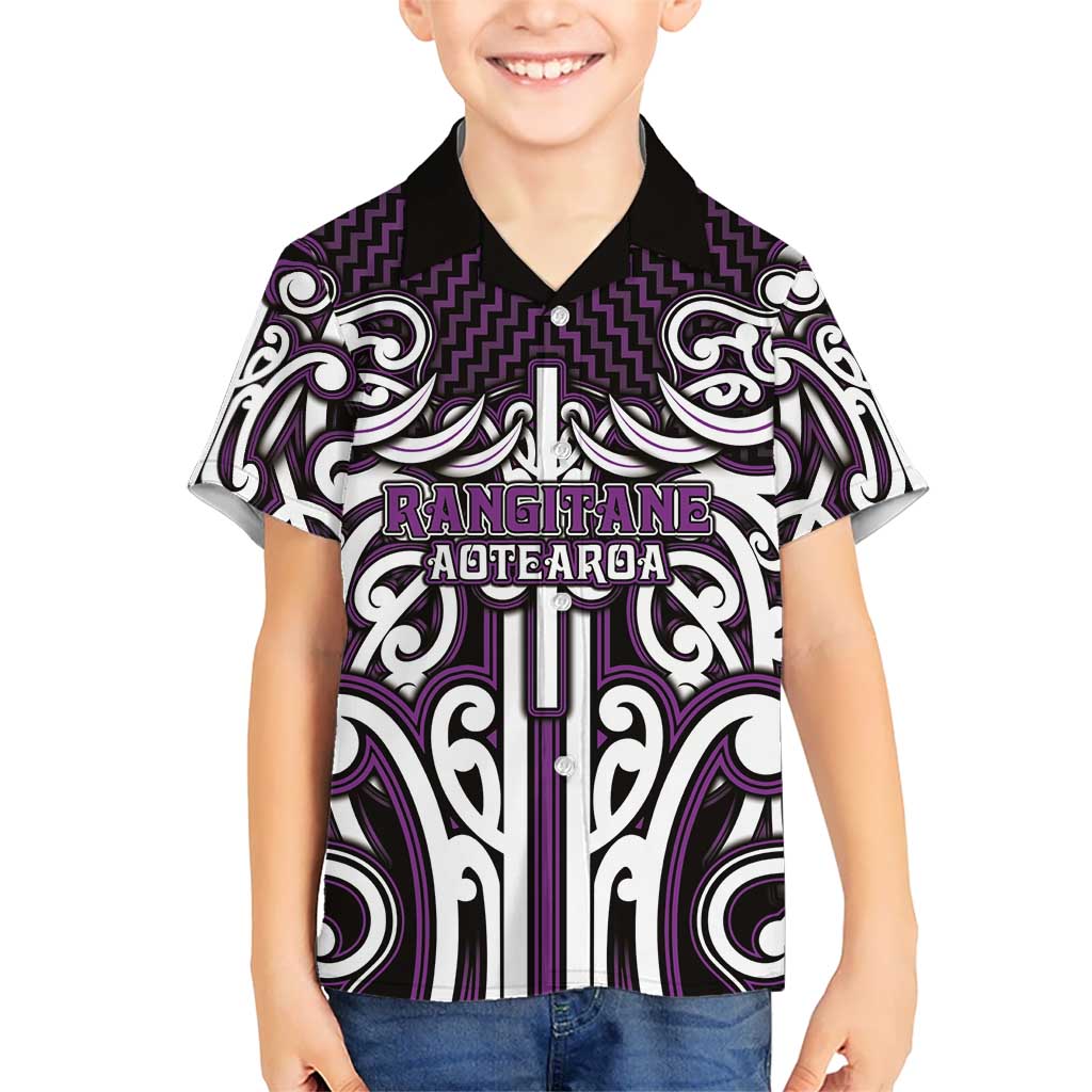 Custom Aotearoa Rangitane Family Matching Off Shoulder Short Dress and Hawaiian Shirt Maori Tribal Pattern Mix Poutama