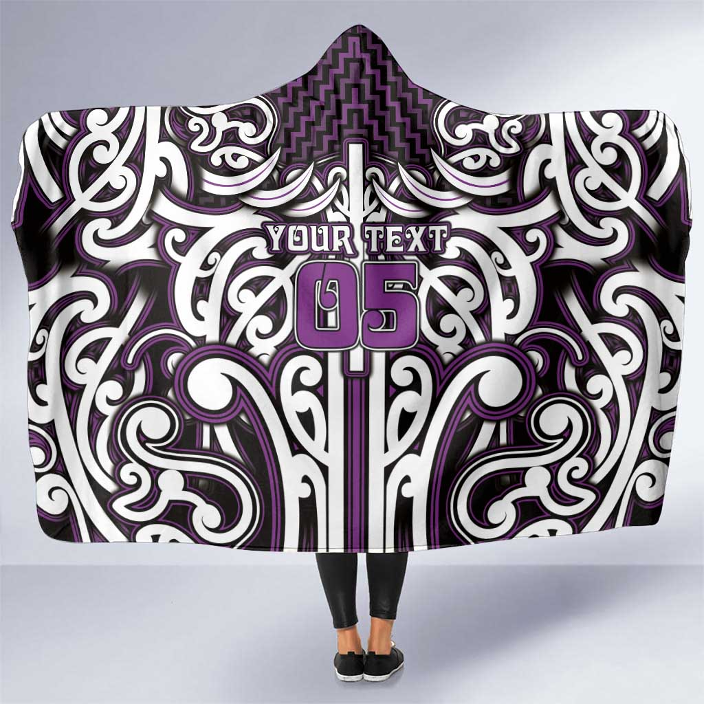 Custom Aotearoa Rangitane Hooded Blanket Maori Tribal Pattern Mix Poutama
