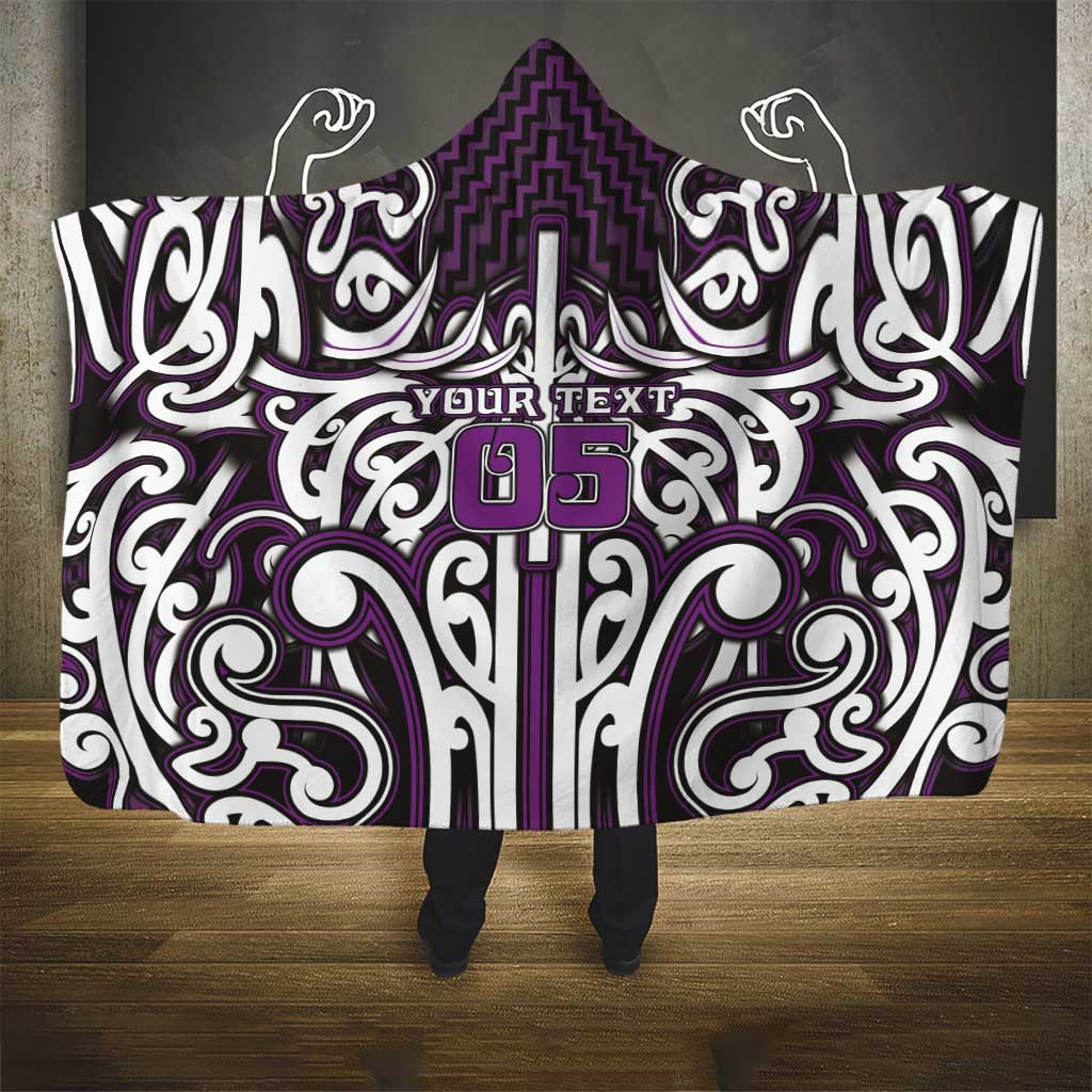Custom Aotearoa Rangitane Hooded Blanket Maori Tribal Pattern Mix Poutama