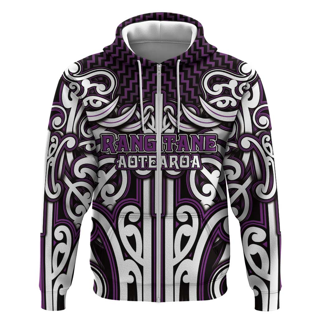 Custom Aotearoa Rangitane Hoodie Maori Tribal Pattern Mix Poutama