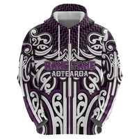 Custom Aotearoa Rangitane Hoodie Maori Tribal Pattern Mix Poutama