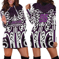 Custom Aotearoa Rangitane Hoodie Dress Maori Tribal Pattern Mix Poutama
