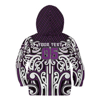 Custom Aotearoa Rangitane Kid Hoodie Maori Tribal Pattern Mix Poutama