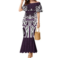 Custom Aotearoa Rangitane Mermaid Dress Maori Tribal Pattern Mix Poutama