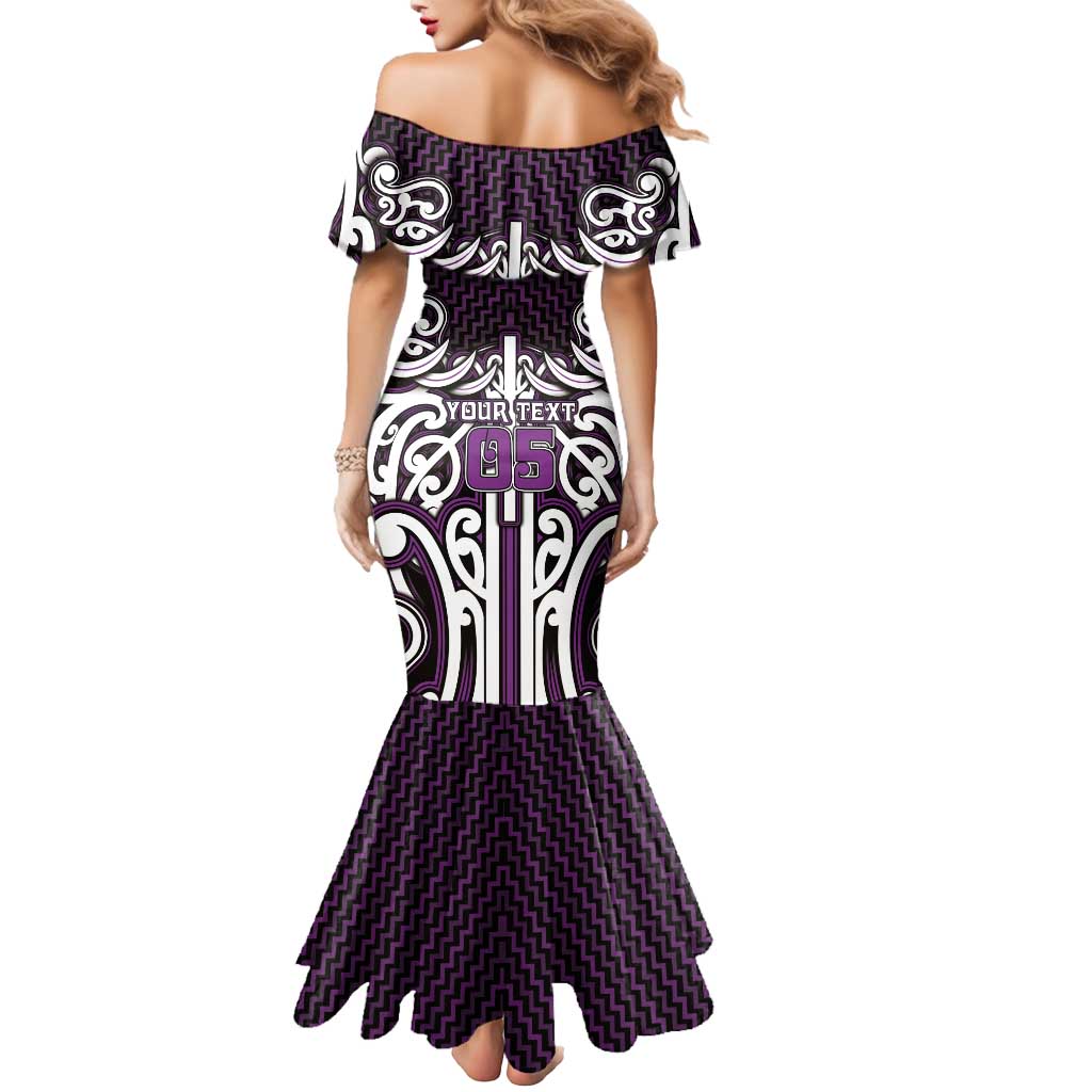 Custom Aotearoa Rangitane Mermaid Dress Maori Tribal Pattern Mix Poutama