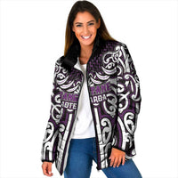 Custom Aotearoa Rangitane Padded Jacket Maori Tribal Pattern Mix Poutama