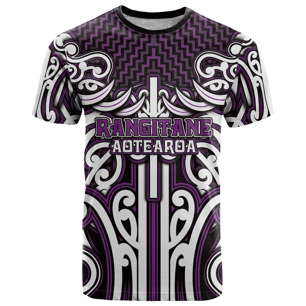 Custom Aotearoa Rangitane T Shirt Maori Tribal Pattern Mix Poutama