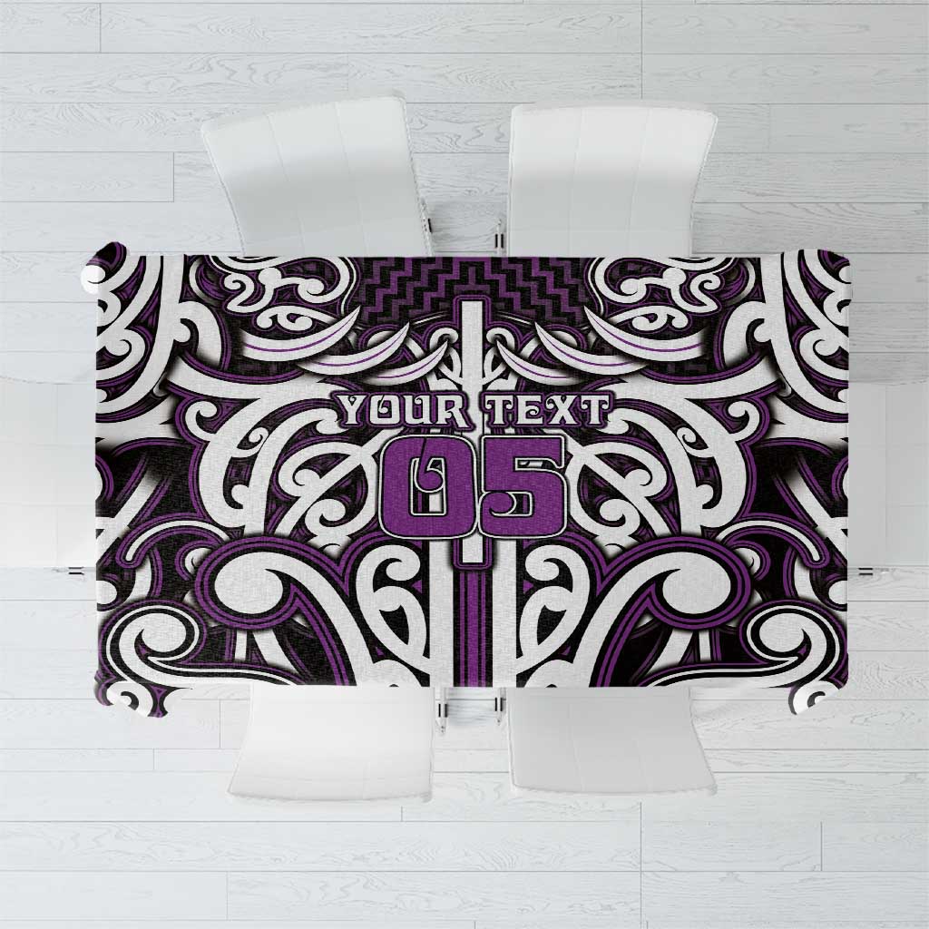 Custom Aotearoa Rangitane Tablecloth Maori Tribal Pattern Mix Poutama