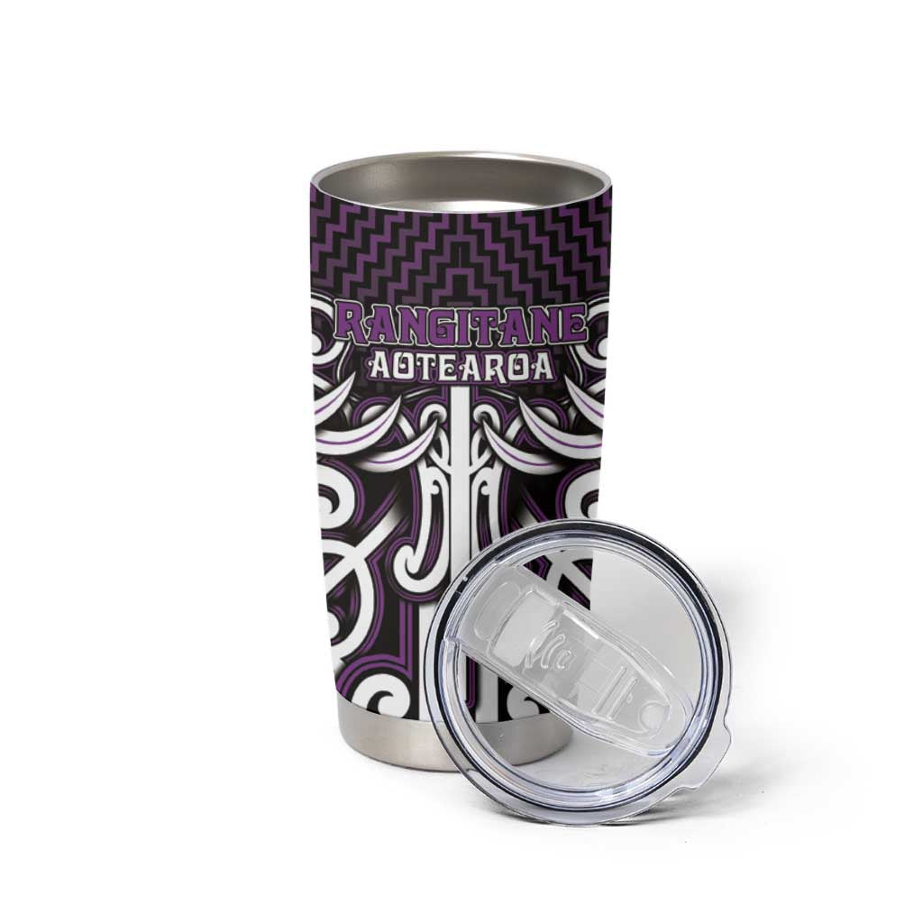Custom Aotearoa Rangitane Tumbler Cup Maori Tribal Pattern Mix Poutama