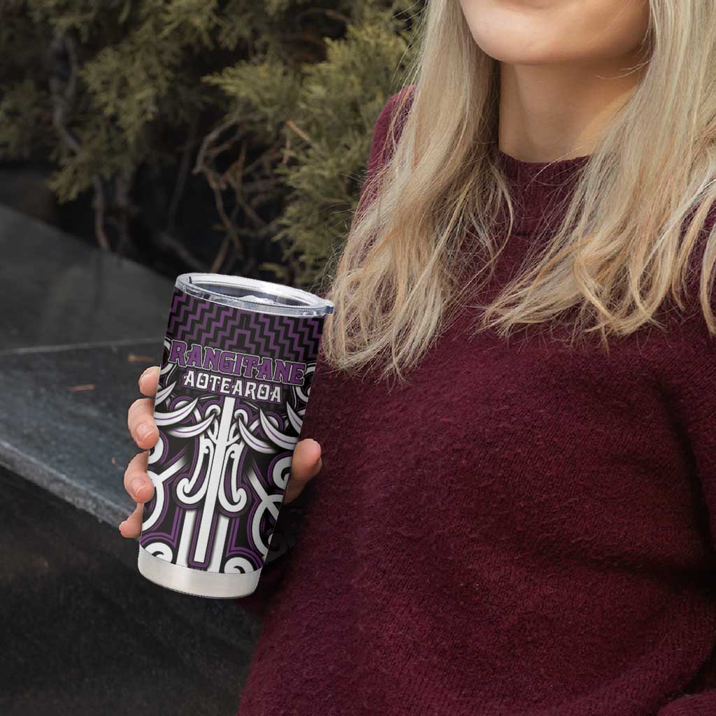 Custom Aotearoa Rangitane Tumbler Cup Maori Tribal Pattern Mix Poutama